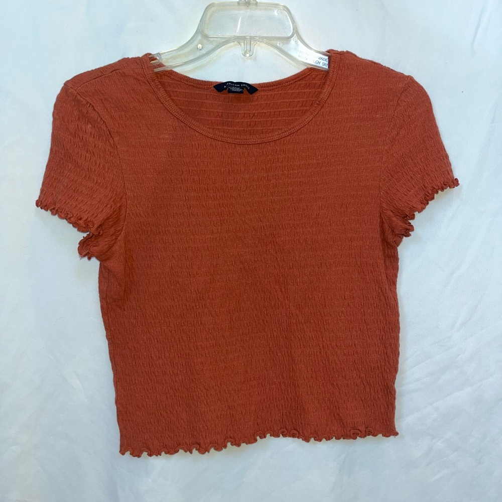 American Eagle Lettuce Edge Baby Tee